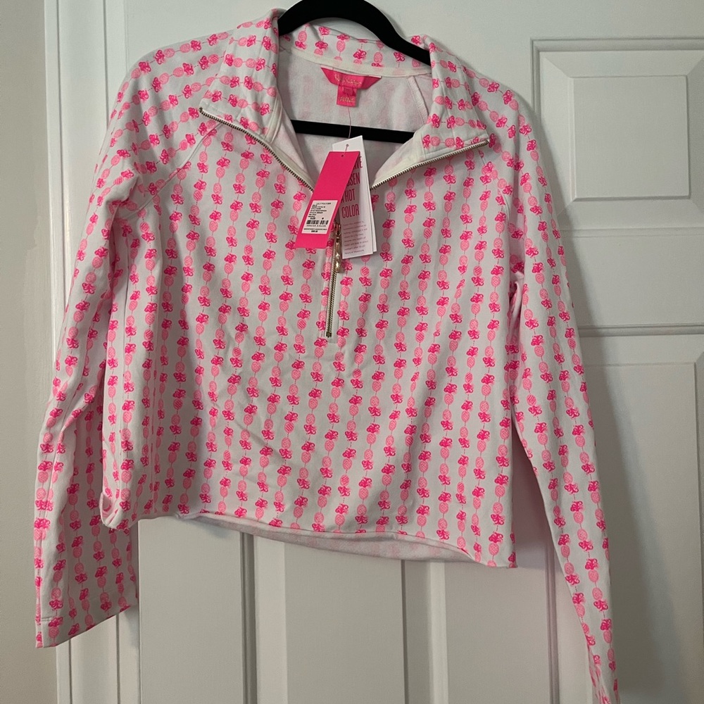 Lily Pulitzer pink/white pullover new with tags